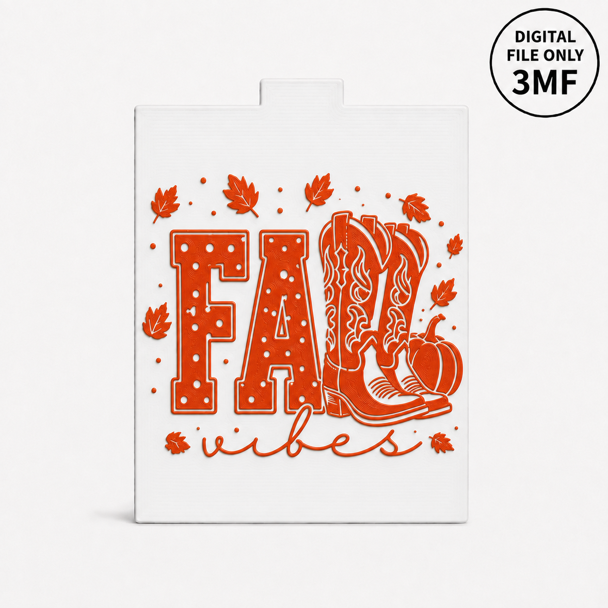 Fall Vibes Interchangeable Tissue Box Front Cover 3 Only – 3MF- Digital File