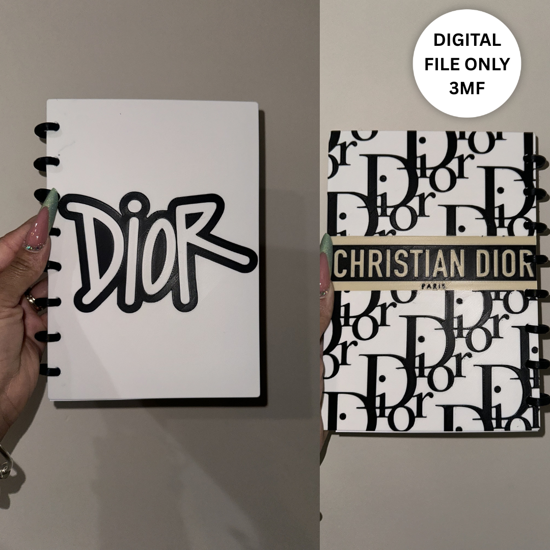 CD Luxury-Inspired 3D Refillable Notebook – Digital 3MF File Only