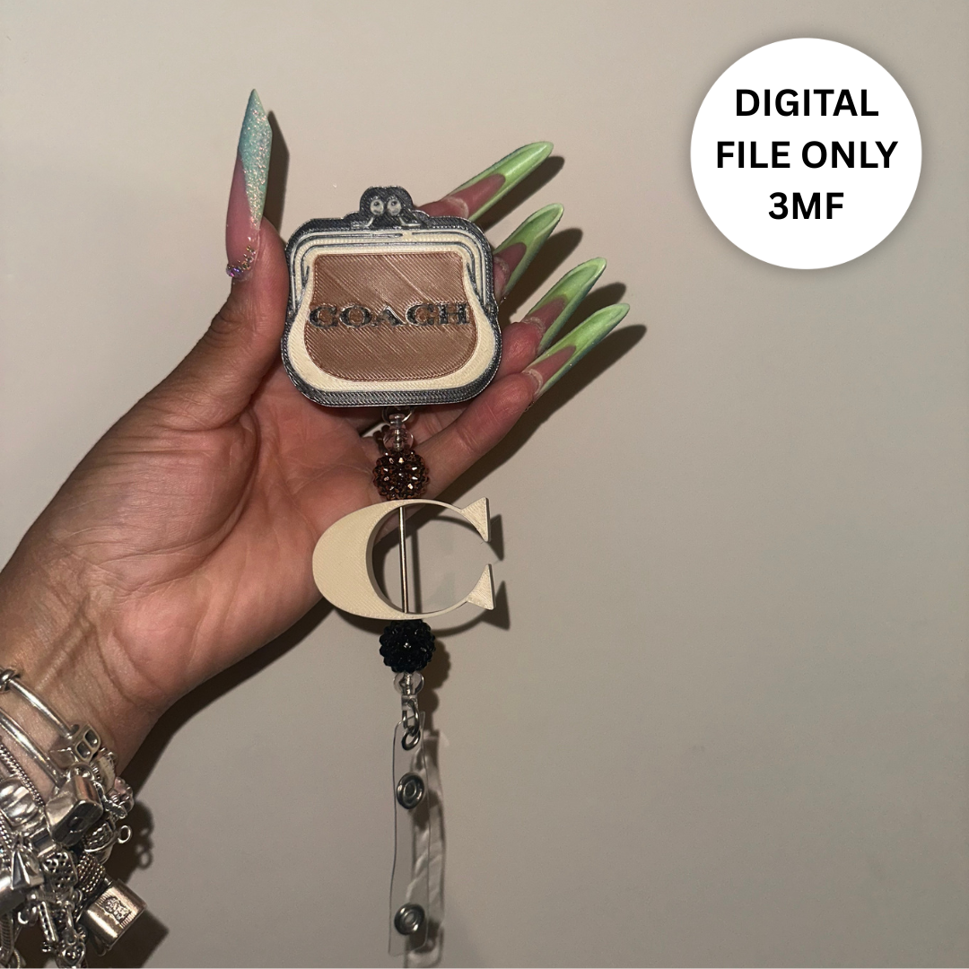 Designer-Inspired COA Badge Reel – Digital 3MF File Only + Charm