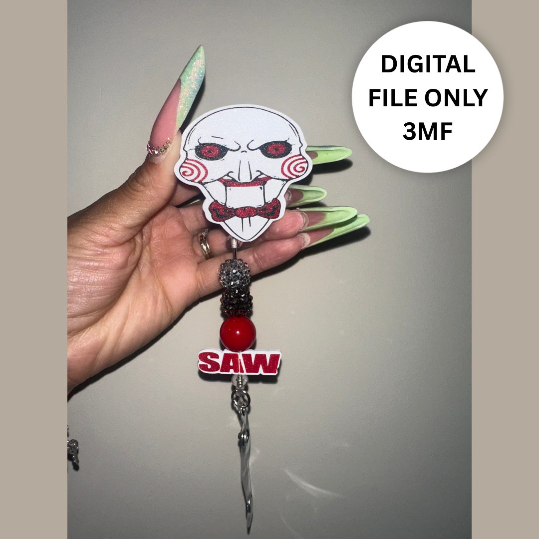 Puzzle Horror Mask Badge Reel – Digital 3MF File Only