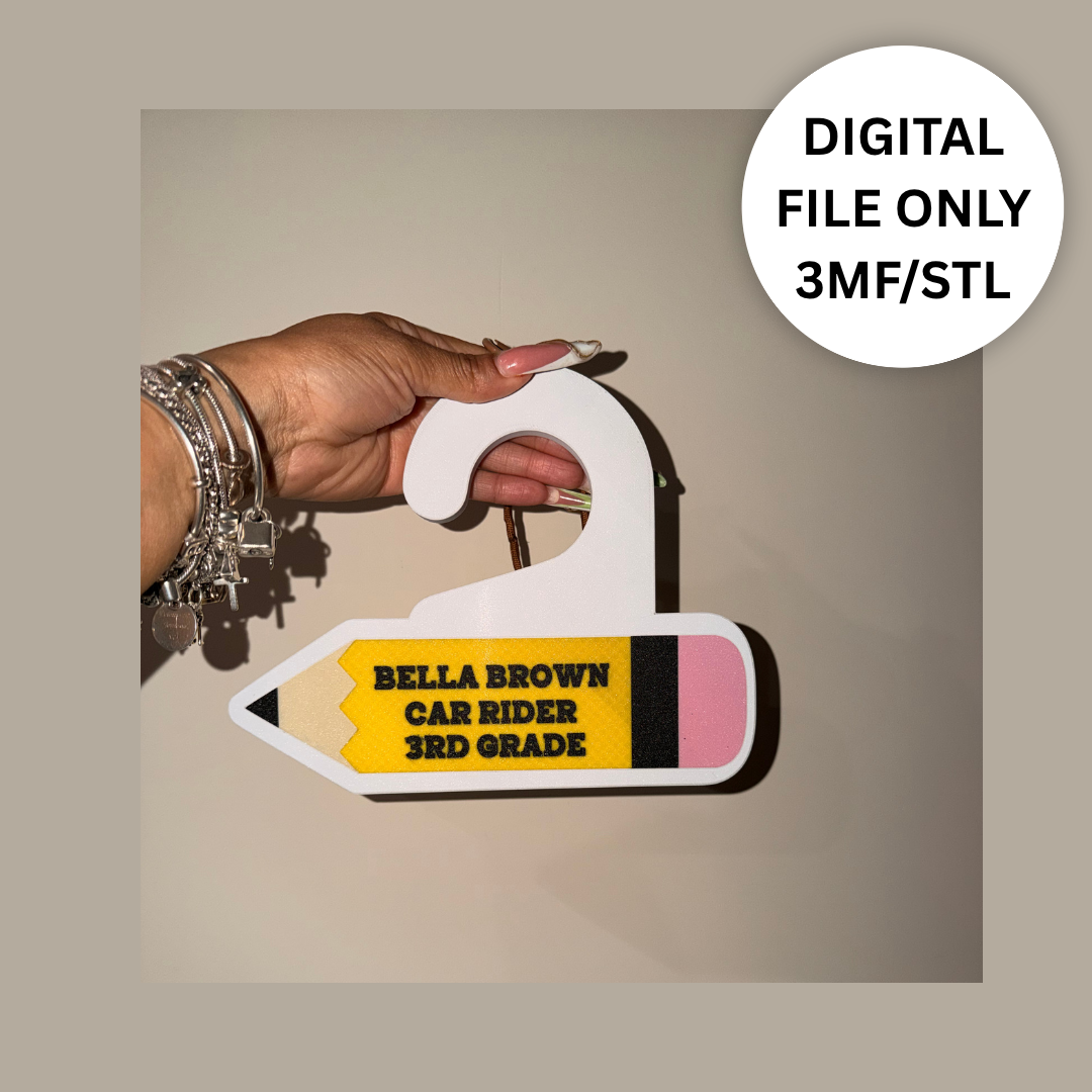 Pencil Car Rider Hanger – Digital File