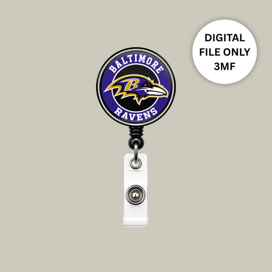 Ravens 1 Badge Reel – Digital 3MF File Only