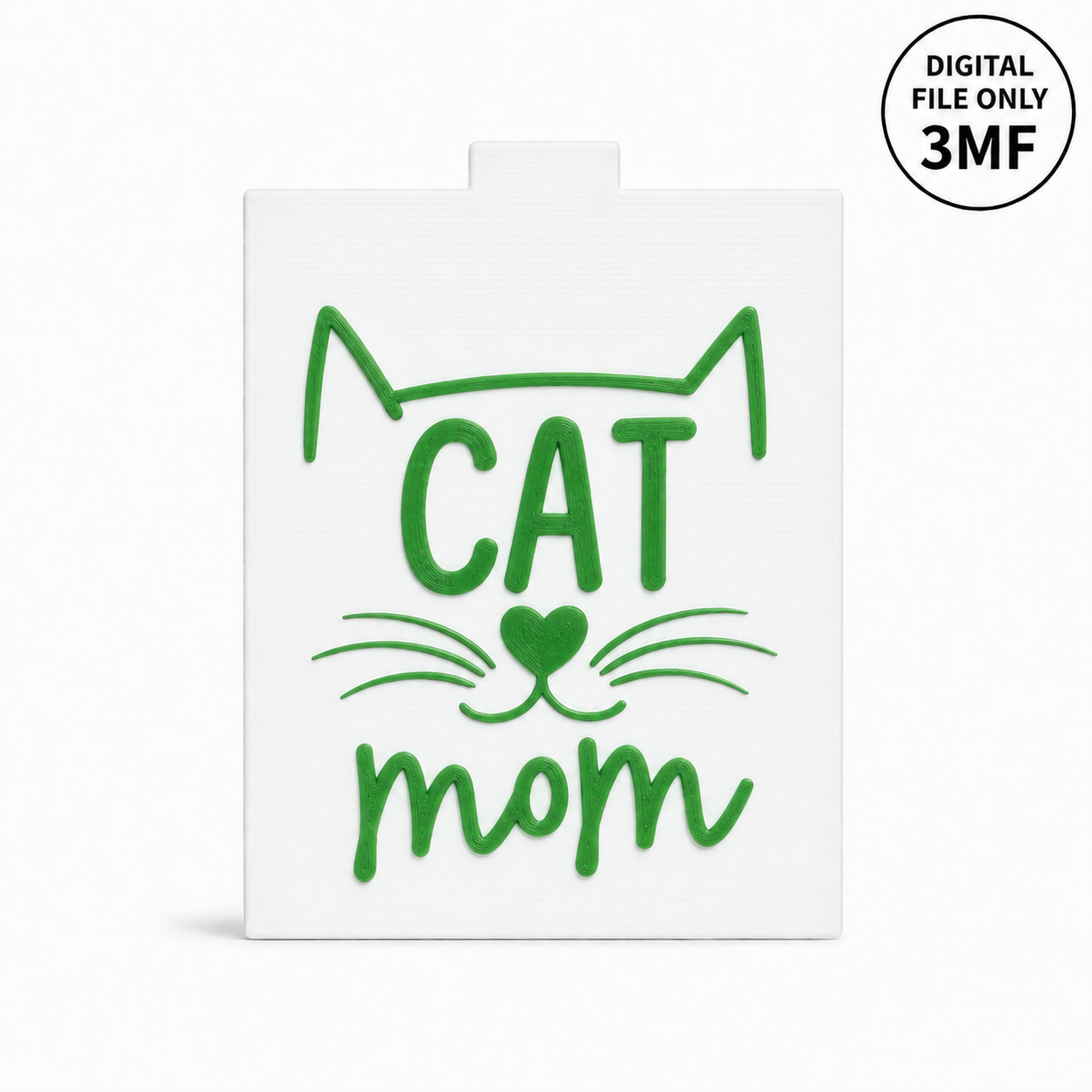 Cat Mom Interchangeable Tissue Box Front Cover Only – 3MF- Digital File