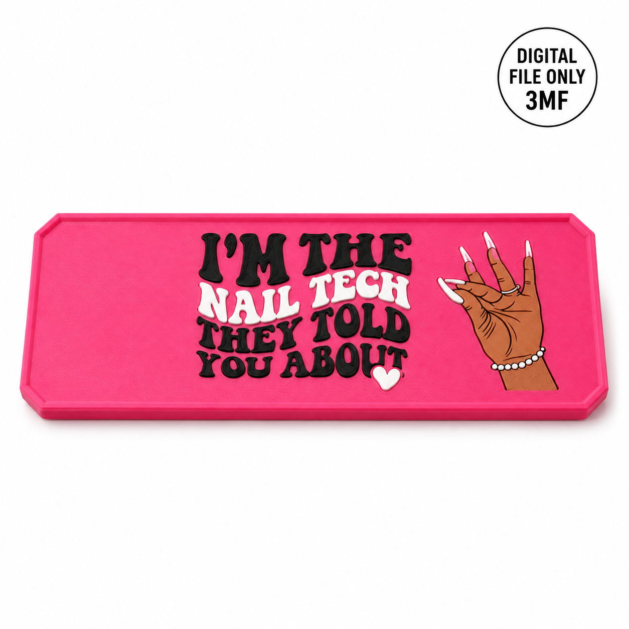 Custom Nail Artist Plaque for Tip Jar – 3MF- Digital File
