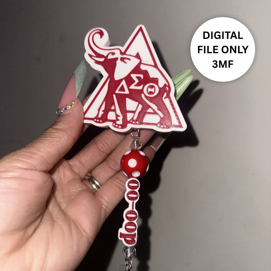 Red & White Badge Reel – Digital 3MF File Only