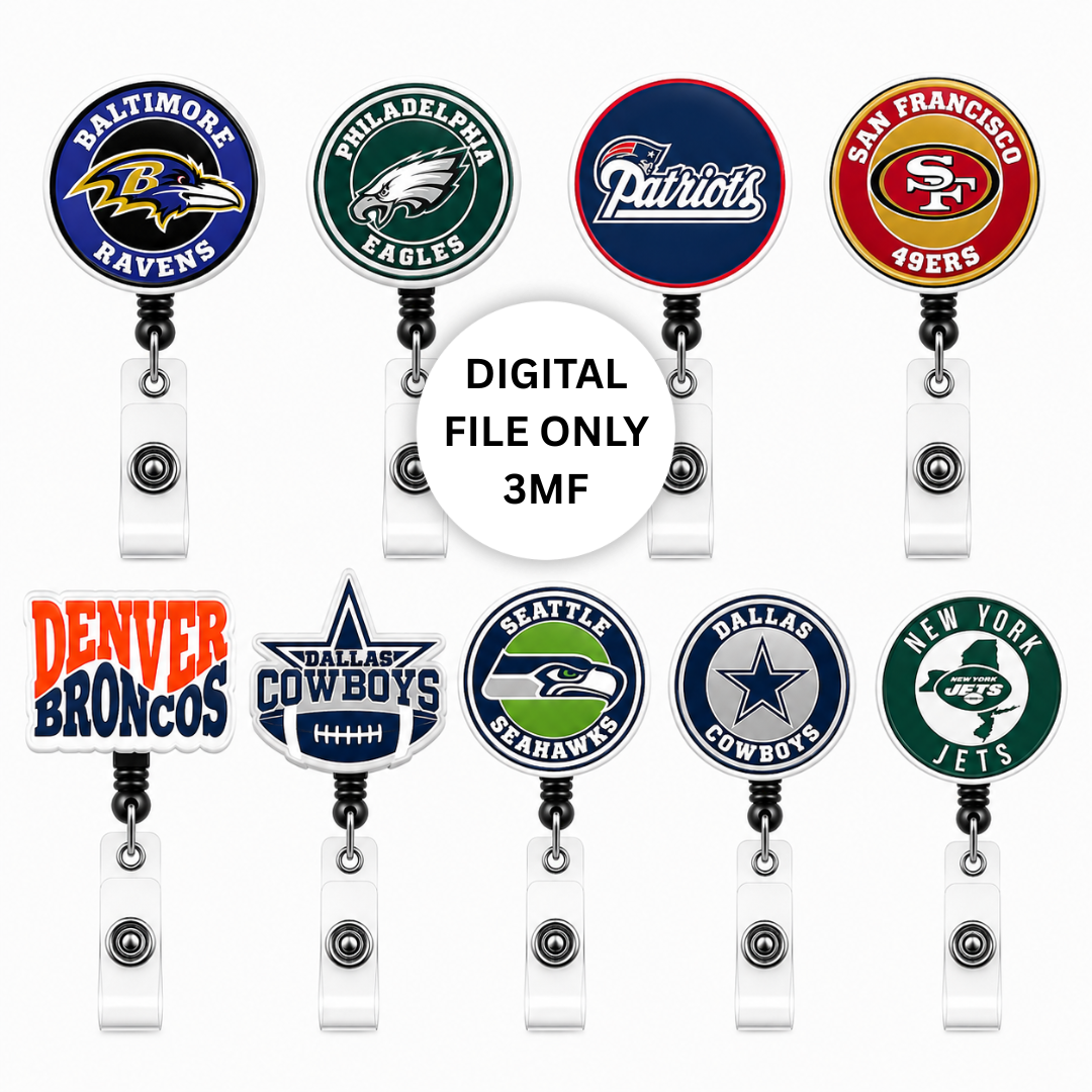 NFL Badge Reels Bundle (All teams included) – Digital 3MF File Only