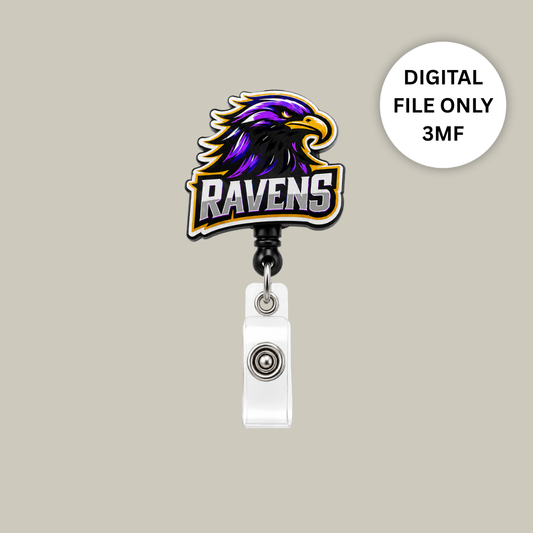 Ravens 2 Badge Reel – Digital 3MF File Only