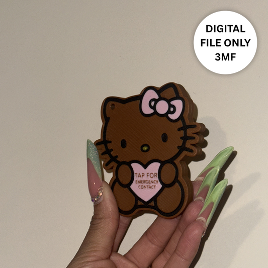 Kitty 3D NFC Tap Tag Digital File-3MF File Only