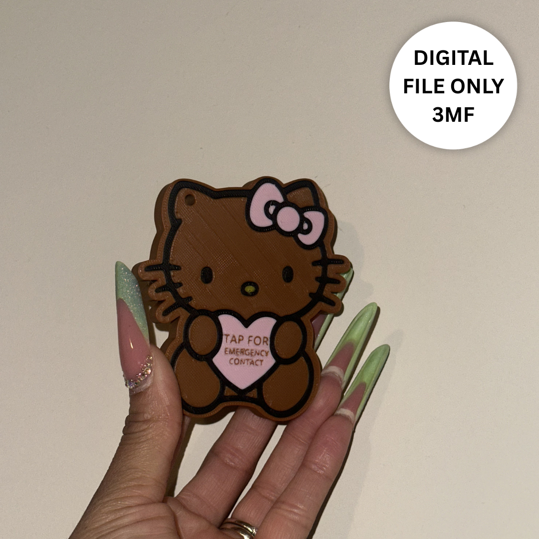 Kitty 3D NFC Tap Tag Digital File-3MF File Only