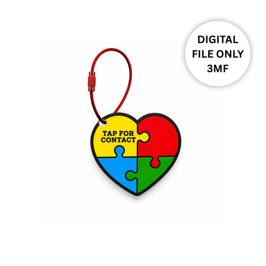 Heart Autism 3D NFC Tap Tag Digital File-3MF File Only