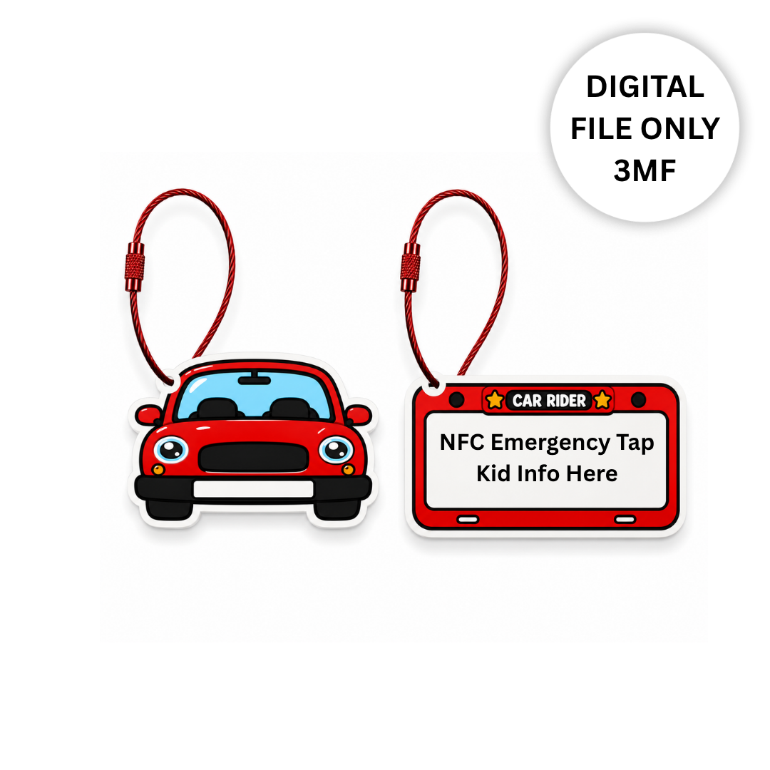 Car Rider 3D NFC Tap Tag Digital File-3MF File Only