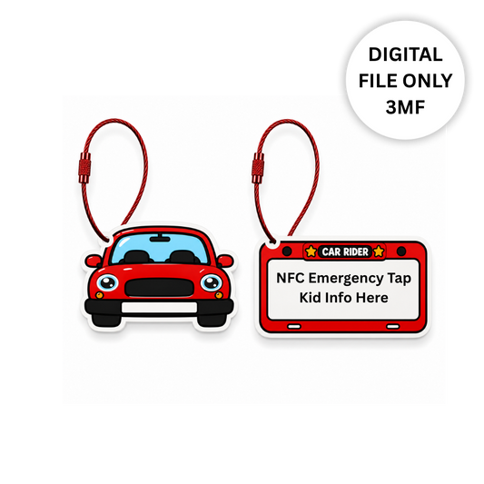 Car Rider 3D NFC Tap Tag Digital File-3MF File Only