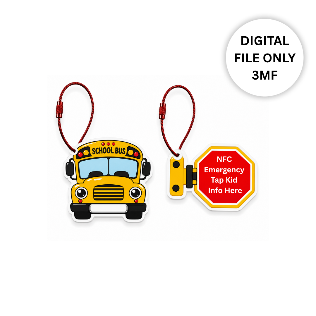 Bus Rider 3D NFC Tap Tag Digital File-3MF File Only